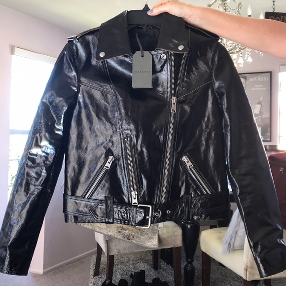 All Saints Jackets & Blazers - BRAND NEW PATENT LEATHER RIGBY ALL SAINTS JACKET